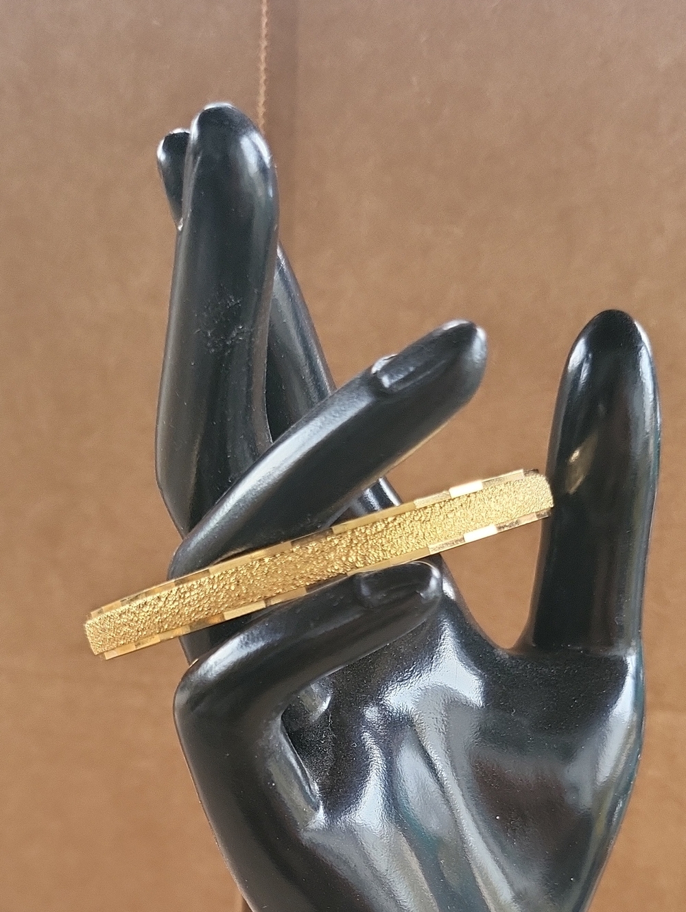 Monet Gold Textured Slim Bangle Bracelet
